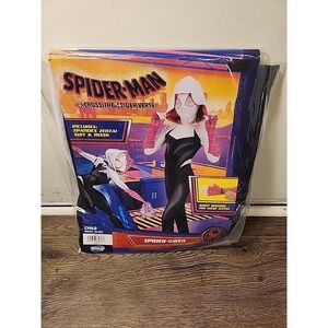 Spider Gwen Halloween Costume Girls Small (6/6x) Marvel Jumpsuit Hooded Mask